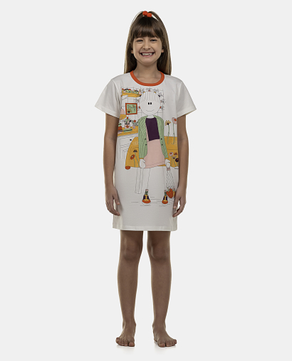 Camisão Feminino Kids Manga Curta