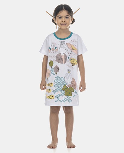 Camisão Feminino Kids Manga Curta