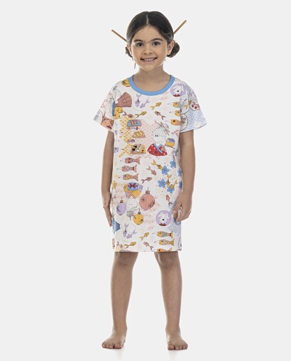 Camisão Feminino Kids Manga Curta