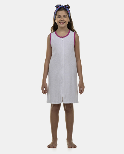Roupão Feminino Kids Regata Zíper Atoalhado
