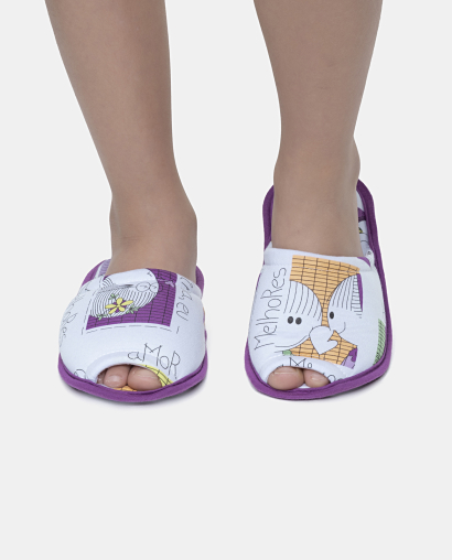 Pantufa Feminina Kids Com Abertura