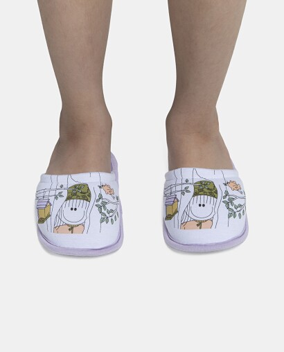 Pantufa Feminina Kids Fechada Com Estampa Local 