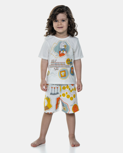 Pijama Manga Curta e Bermuda