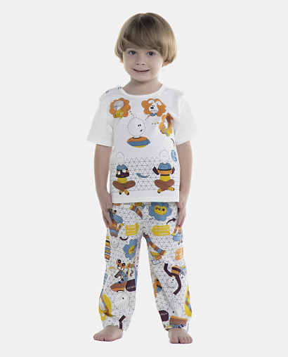 Pijama Masculino Baby Manga Curta e Calça