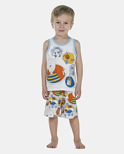 Pijama Masculino Baby Regata e Bermuda