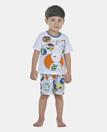 Pijama Masculino Baby Manga Curta e Bermuda