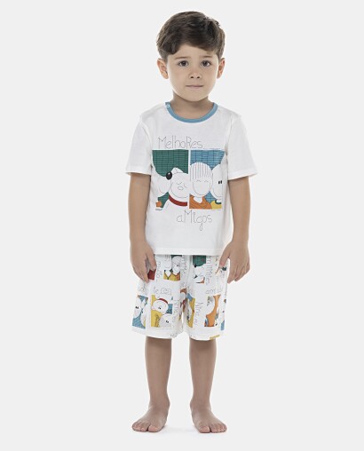 Pijama Masculino Baby Manga Curta e Bermuda