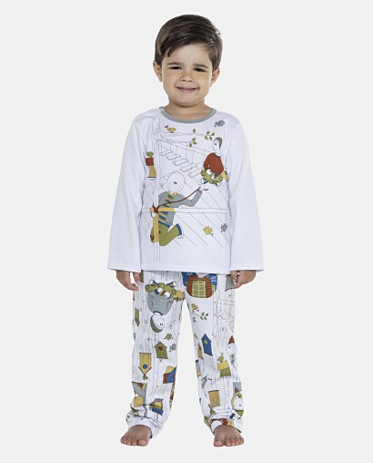 Pijama Masculino Baby Manga Longa e Calça Moletinho