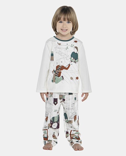 Pijama Masculino Baby Manga Longa e Calça Moletinho