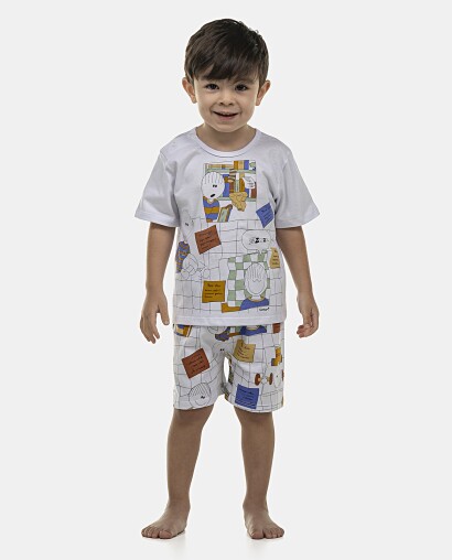 Pijama Masculino Baby Manga Curta e Bermuda