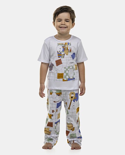 Pijama Masculino Baby Manga Curta e Calça