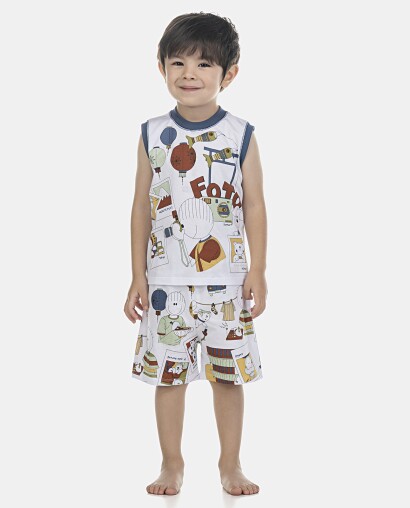 Pijama Masculino Baby Regata Machão e Bermuda