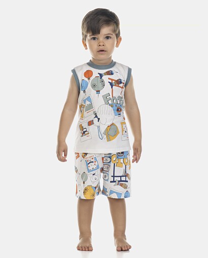 Pijama Masculino Baby Regata Machão e Bermuda