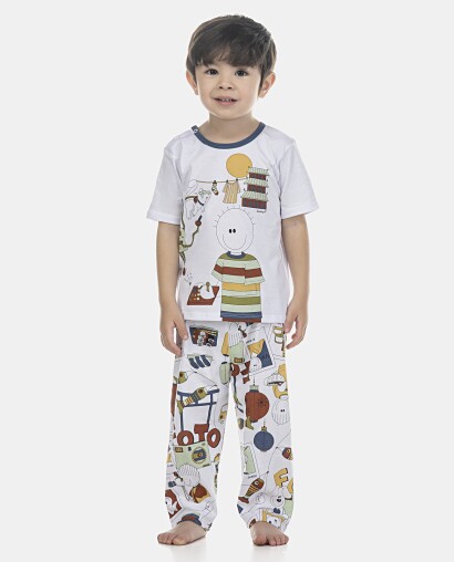 Pijama Masculino Baby Manga Curta e Calça