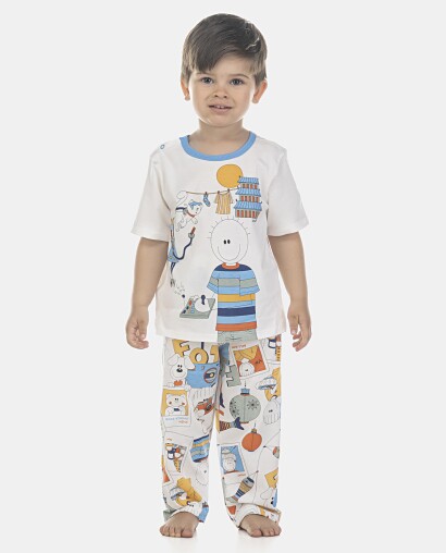 Pijama Masculino Baby Manga Curta e Calça