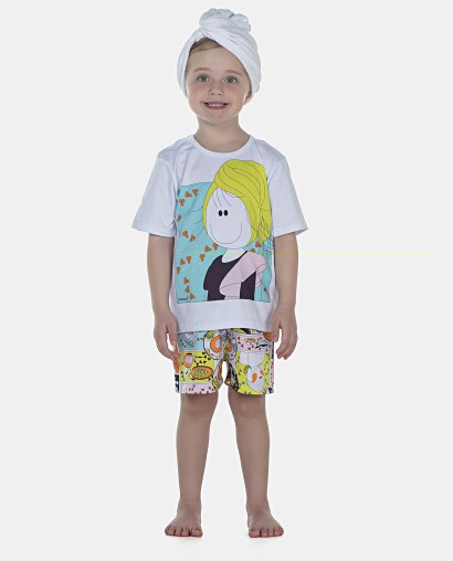 Pijama Feminino Baby Manga Curta e Short
