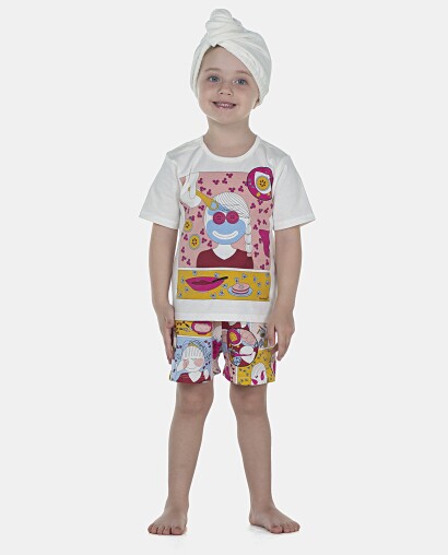 Pijama Feminino Baby Manga Curta e Short