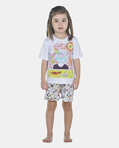 Pijama Feminino Baby Manga Curta e Short