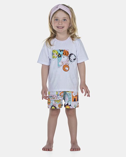 Pijama Feminino Baby Manga Curta e Short