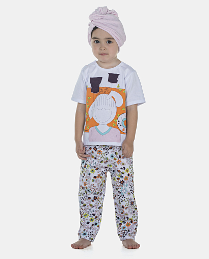 Pijama Feminino Baby Manga Curta e Calça