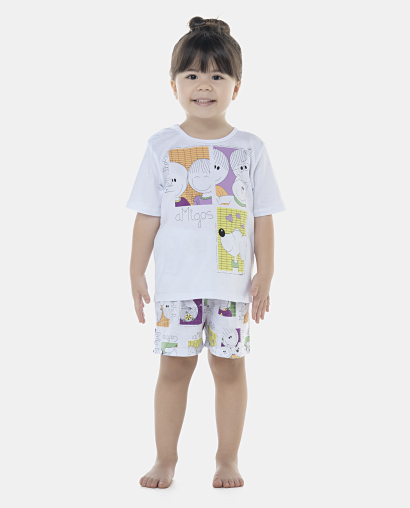 Pijama Feminino Baby Manga Curta e Short