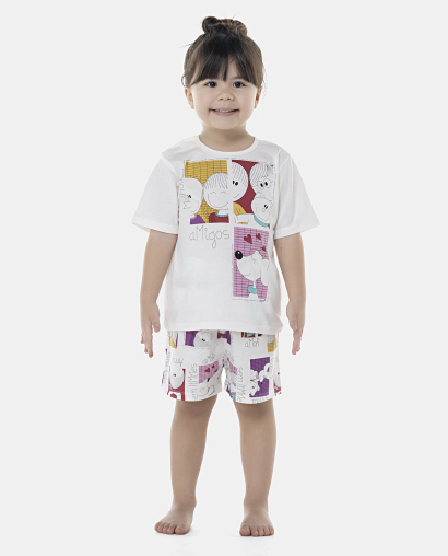 Pijama Feminino Baby Manga Curta e Short