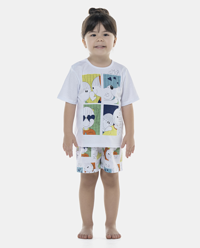 Pijama Feminino Baby Manga Curta e Short