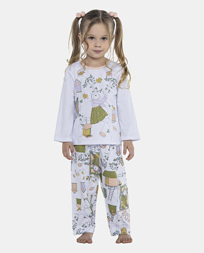 Pijama Feminino Baby Manga Longa e Calça