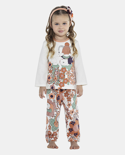 Pijama Feminino Baby Manga Longa e Calça Moletinho