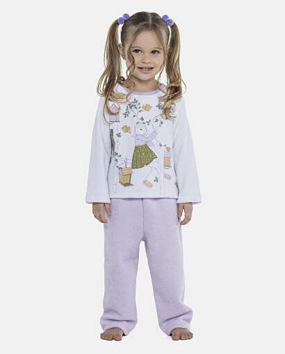 Pijama Feminino Baby Manga Longa e Calça Plush