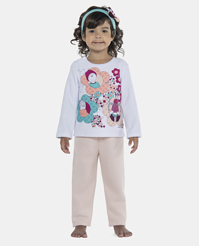 Pijama Feminino Baby Manga Longa e Calça Plush