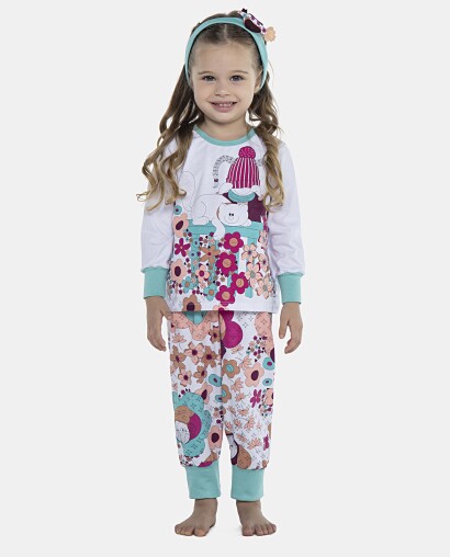 Pijama Feminino Baby Manga Longa e Calça Com Punhos