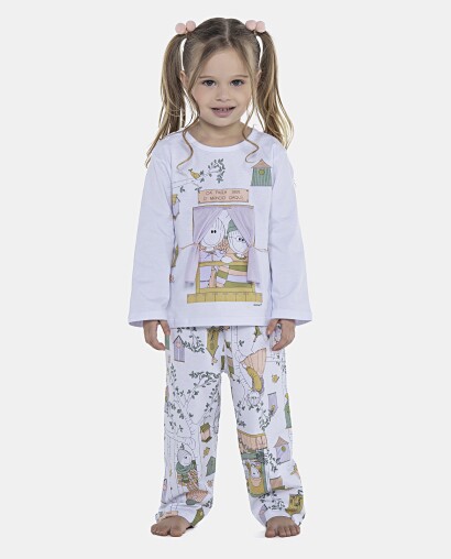 Pijama Feminino Baby Manga Longa e Calça