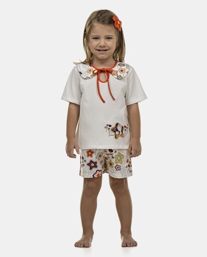 Pijama Feminino Baby Manga Curta e Short