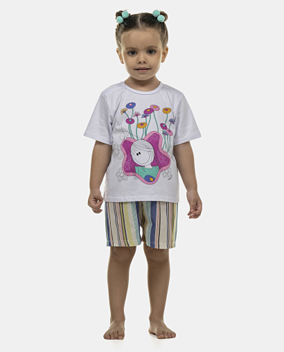 Pijama Feminino Baby Manga Curta e Short
