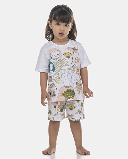Pijama Feminino Baby Manga Curta e Short