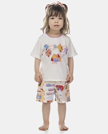 Pijama Feminino Baby Manga Curta e Short