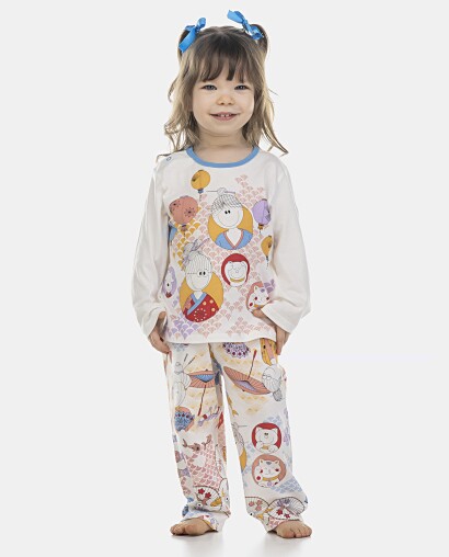 Pijama Feminino Baby Manga Longa e Calça