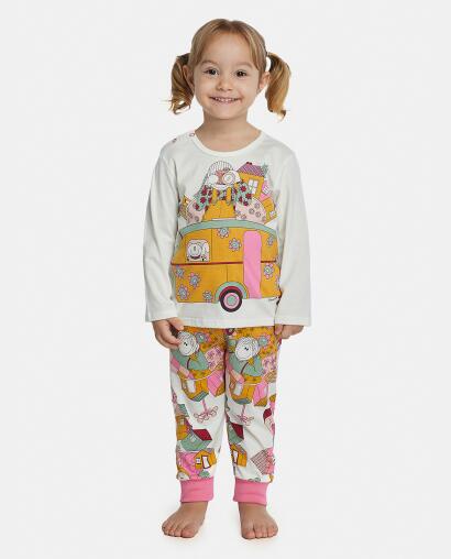 Pijama Feminino Baby Manga Longa e Calça Com Punhos