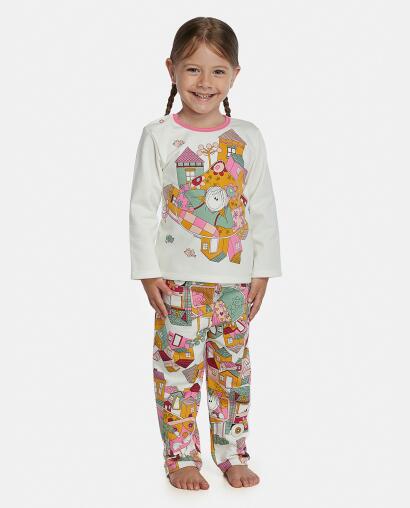 Pijama Feminino Baby Manga Longa e Calça Moletinho