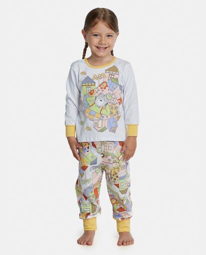 Pijama Feminino Baby Manga Longa e Calça Com Punhos