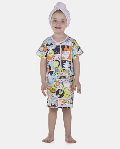 Camisão Feminino Baby Manga Curta