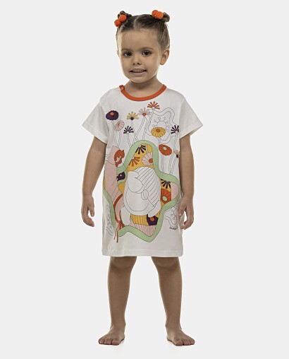 Camisão Feminino Baby Manga Curta