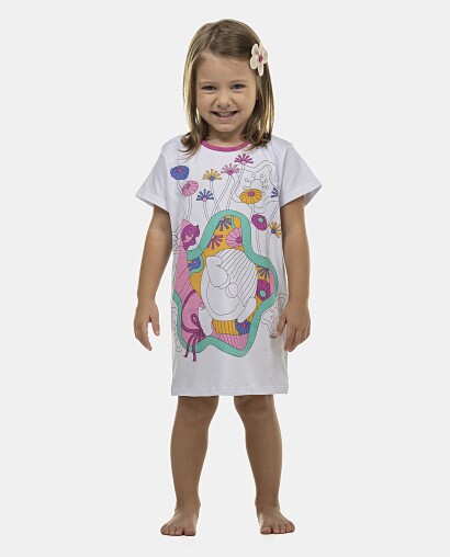 Camisão Feminino Baby Manga Curta