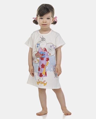 Camisão Feminino Baby Manga Curta