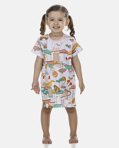 Camisão Feminino Baby Manga Curta