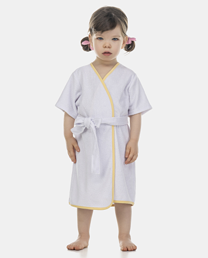 Roupão Feminino Baby Manga Curta Atoalhado