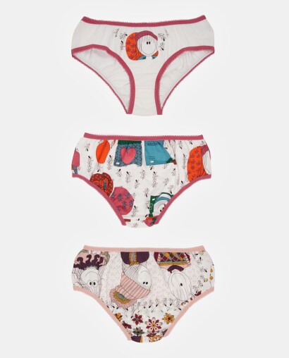 Kit Calcinha Infantil 1 a 4 Anos 3 Peças Estampadas