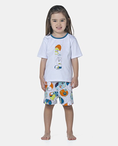 Pijama Baby Manga Curta e Short Unissex