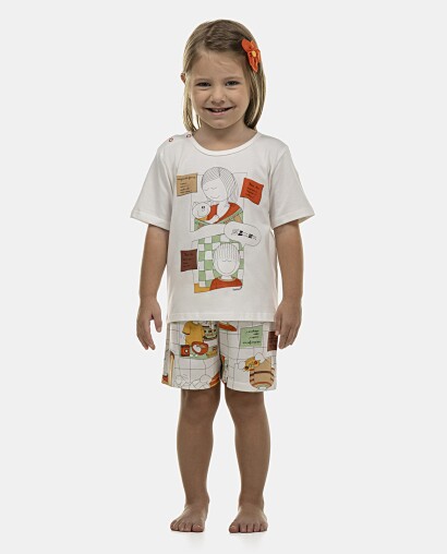 Pijama Baby Manga Curta e Short Unissex
